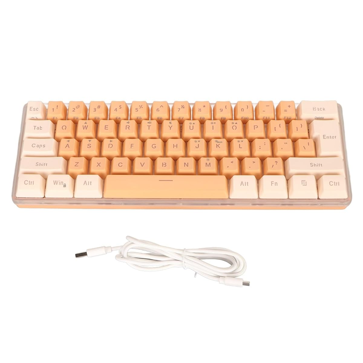 Klawiatura z Podświetleniem RGB, Kompaktowy Mechanizm Mini Klawiatury do Gier RGB LED, Ergonomiczna Konstrukcja, Powlekane Klawisze, Kompatybilna z Systemem 11 10 8 7 Vista,