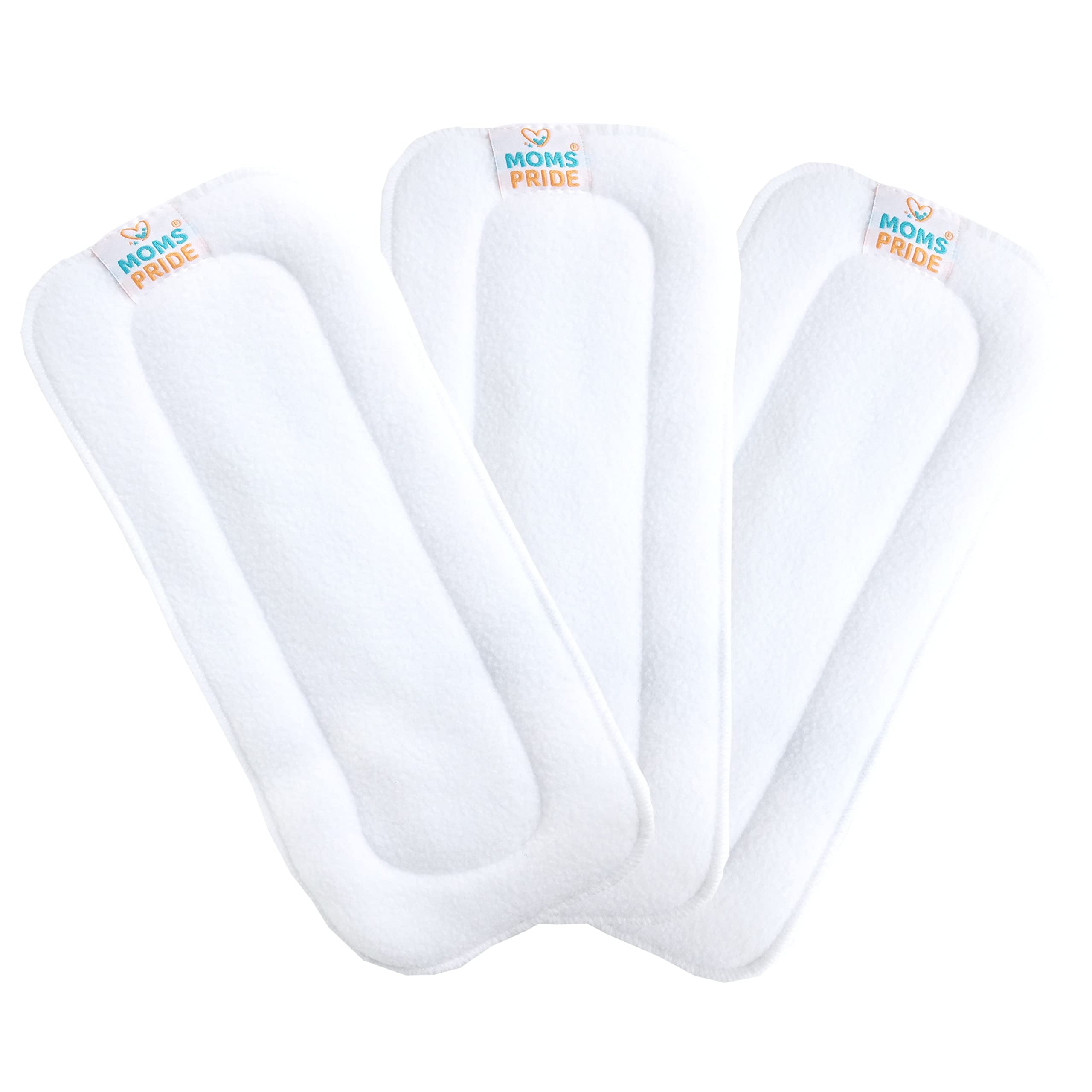 MOM'S PRIDE® Extra Absorbent Microfiber 4 Layer Baby Diaper Inserts | Reusable Baby Cloth Diaper, Age 0-24 Months -White Inserts (Pack of 3)-image-26