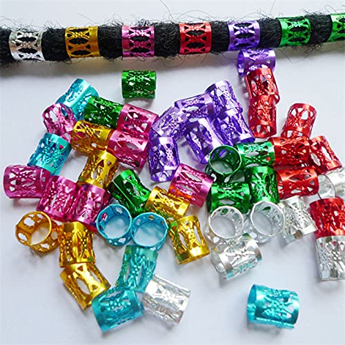 Miniatura 6 de Puños chapados en aluminio de colores mixtos trenzas para el pelo con cierre de tubo de aluminio 100 unidades