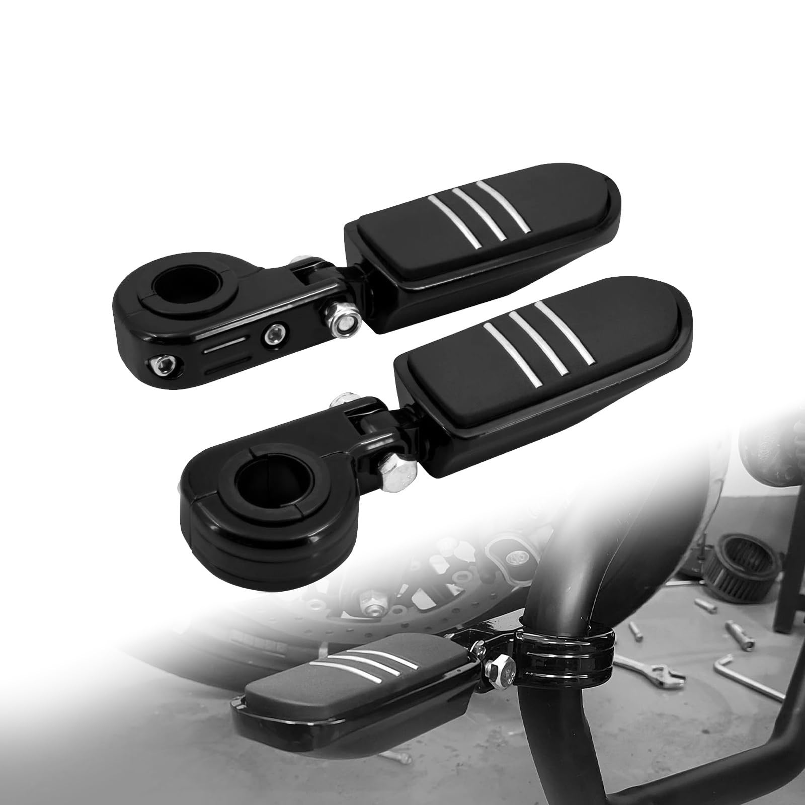 Repose-Pieds Universels pour Moto : Soulagez vos Jambes sur Protection Moteur 1,25"