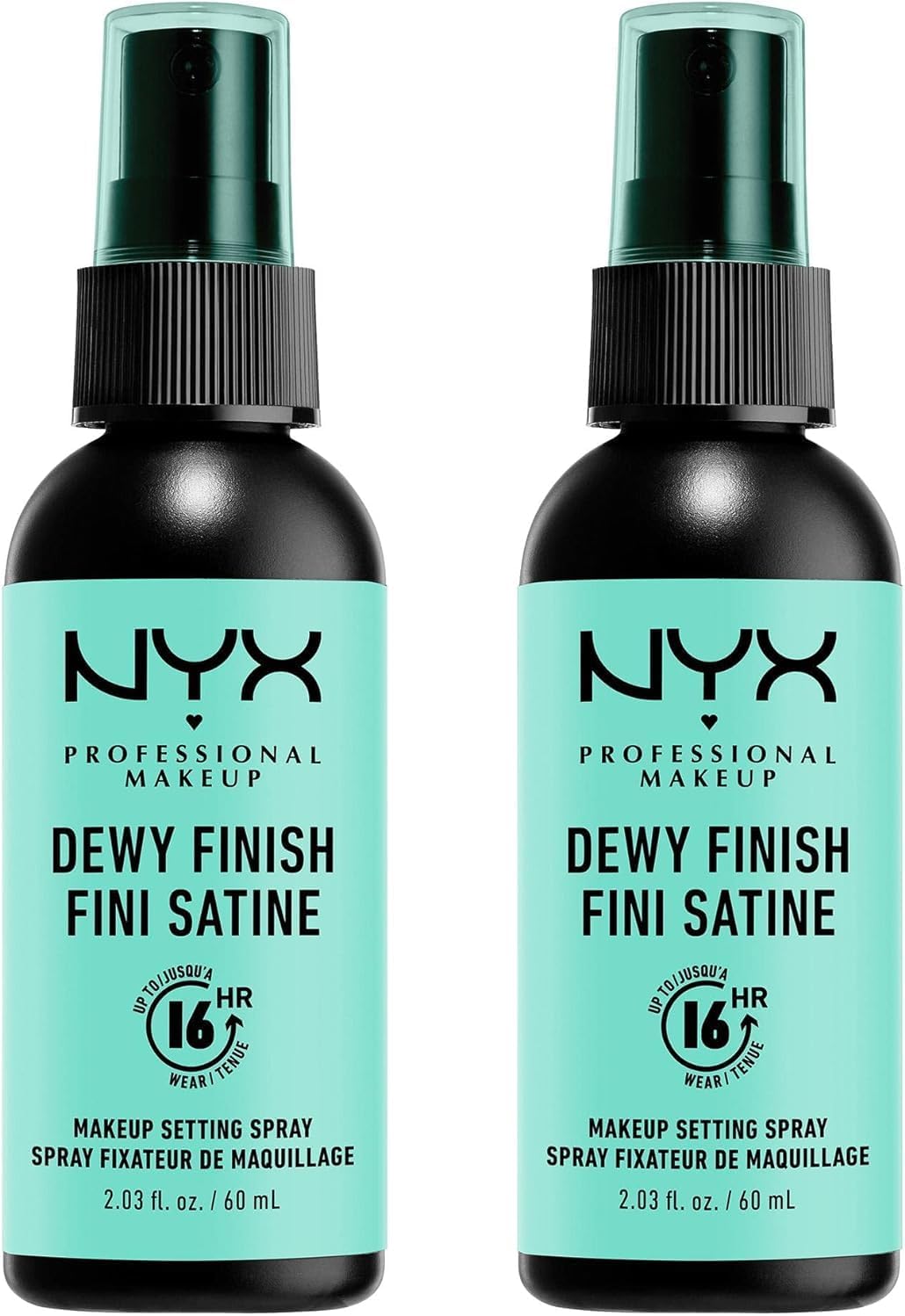 Setting Spray, Long Lasting Formula, Fixing, Lightweight, Vegan Formula, Dewy Finish, Pack of 2, 60 mL