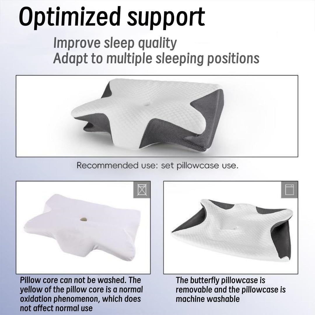 Memory Sponge Cervical Pillow, 2-in-1 Ergonomic Profile Orthopedic Pillow,Memory Foam Soft Neck Pillow Side Sleeper,Premium Contour Relief Pillow,Round Neck Pillow Suitable for Neck Pain,Improve Sleep