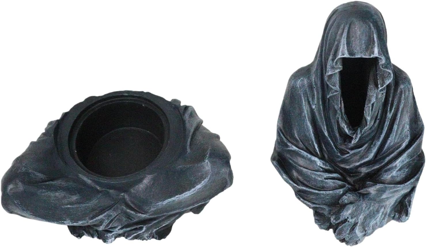 Ebros Gift Reaper of Souls Grim Reaper Skeleton Dark Wizard in Hooded Cloak Backflow Incense Cone Burner Figurine 6.5" H Aromatherapy Accessory Decorative Accent