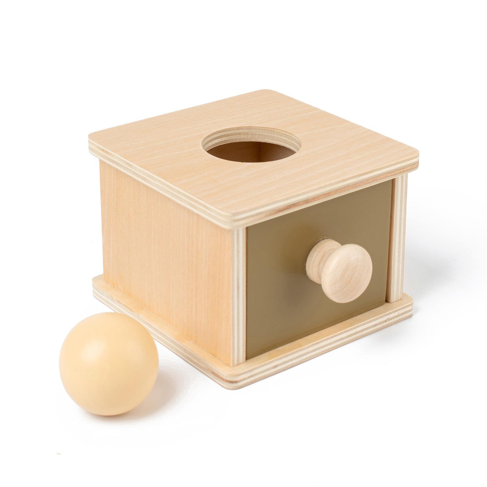 Developmental Toy Fine Motor Object Permanence Box Wooden Shape Sorter for Young Children, Preschoolers, Playroom, Preschool, Daycare Ball Drop Box-image-11