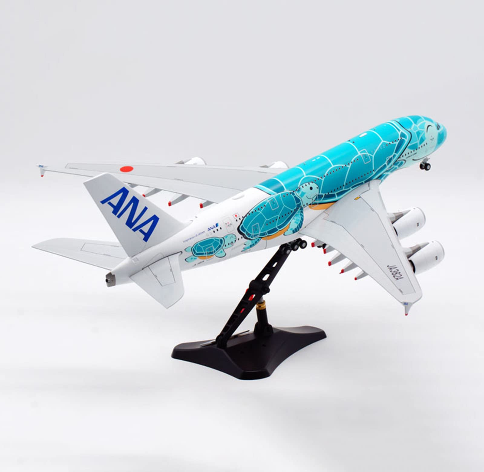Modelo Avión A380 ANA Tortuga Azul - 1/300 Metal, 7 Pulgadas, Con Soporte, Colección O Regalo