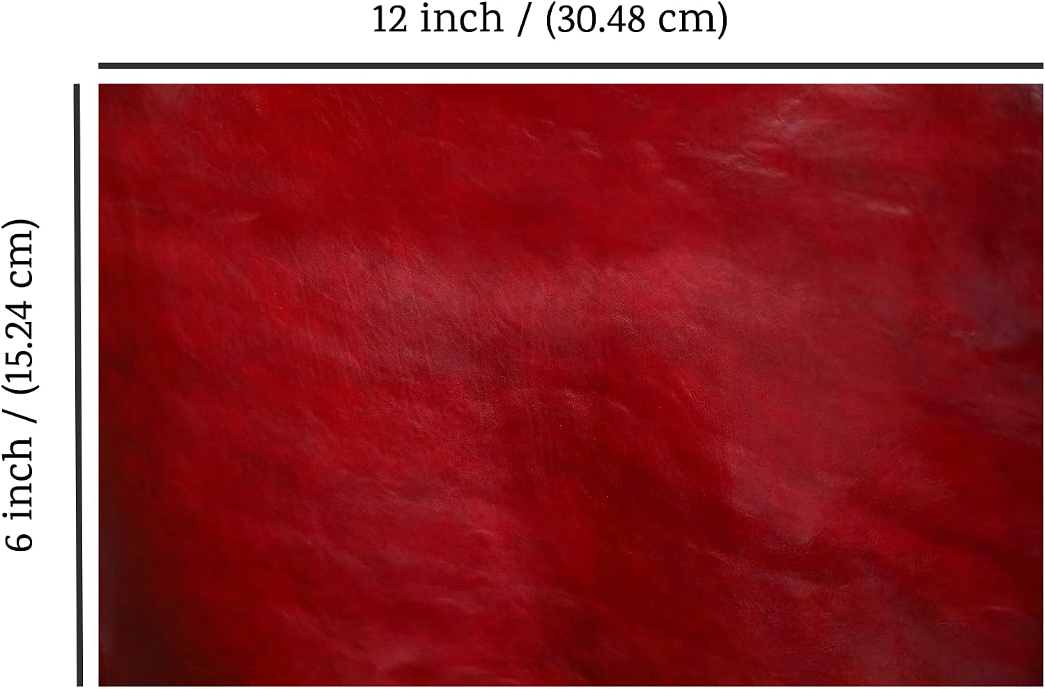 Full Grain Vegetable Tanned Tooling Leather Square 1.2-1.6mm (3-4oz) Thick Pre-Cut Cowhide Leather Sheet for Leather Crafting (6 x 12 in, Red)