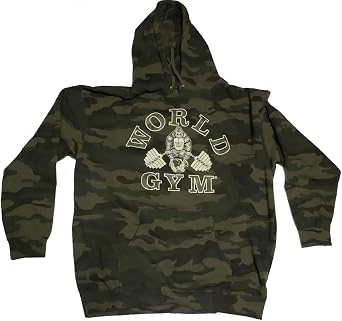 World Gym W843 Hoodie Camo Hoodie Muscle Gorilla Camouflage M, Camo