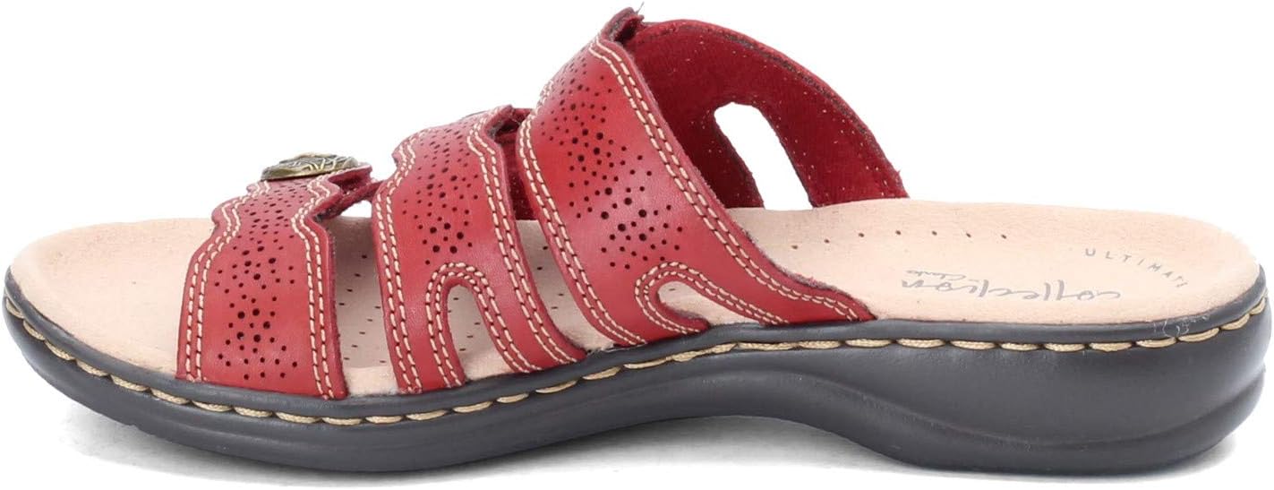 Clarks Women's Leisa Grace Platform 8.5 Narrow Red Leather