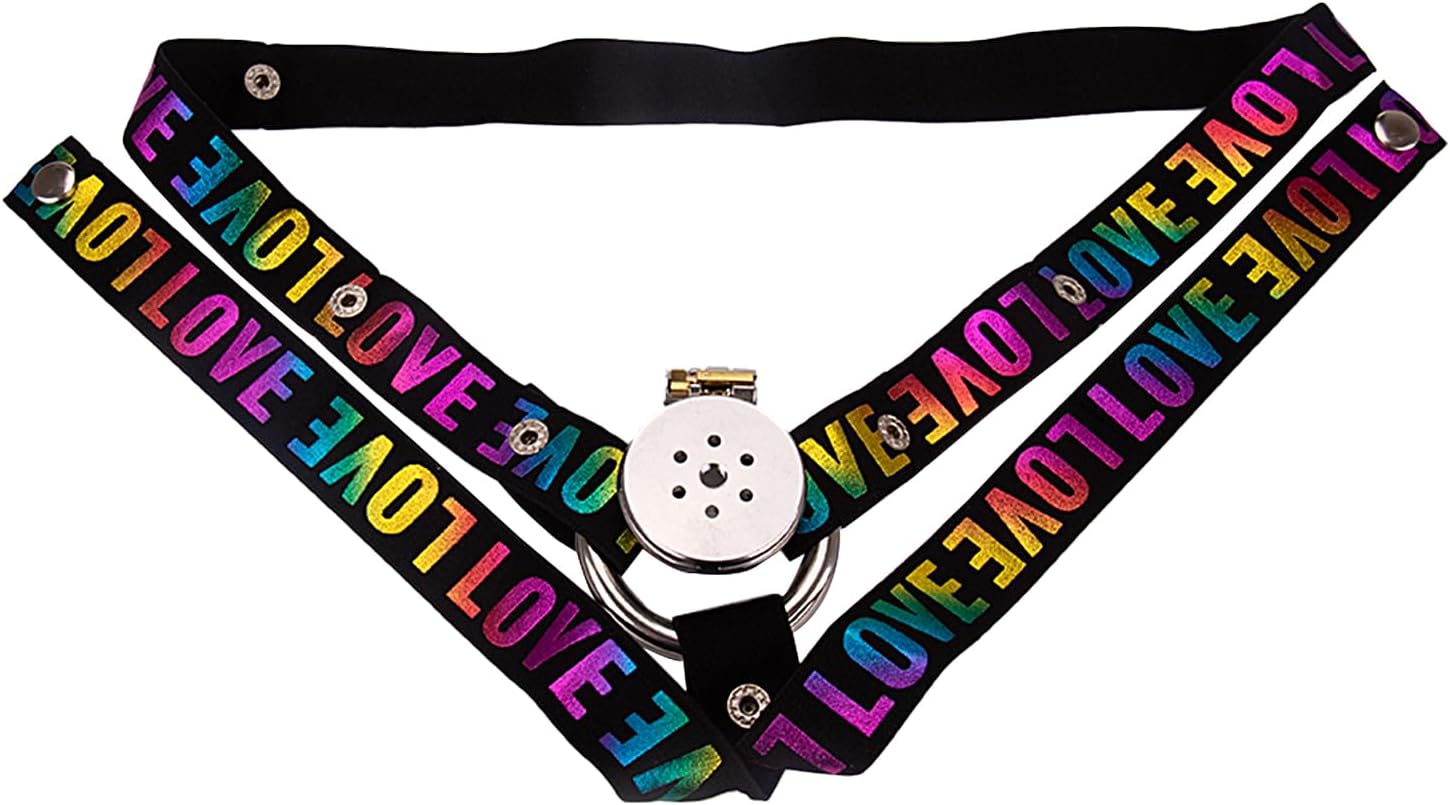 Hollow Chastity Cage Flat Chastity Cage with Silicone Catheter Male Chastity Cage Male Penis Cage Restraint Cage Male Sex Toy Chastity Lock Male Chastity Device L Cage & 55mm Curved Ring