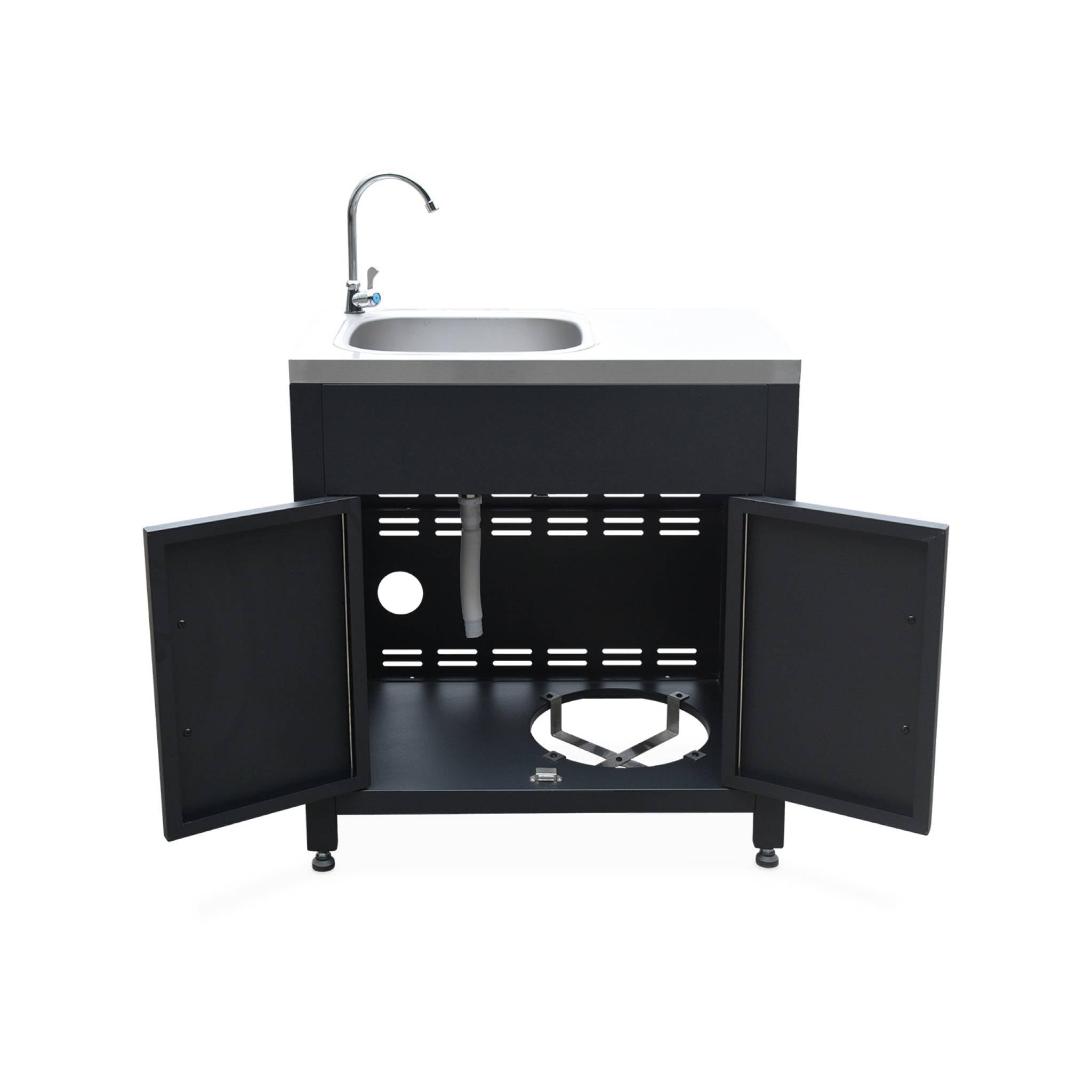 sweeek - Ensemble de meubles de cuisine extérieure en acier inoxydable 6 modules