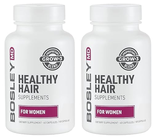 BosleyMD Suplementos saludables para el crecimiento del cabello con bloqueadores DHT para mujeres y hombres para un cabello más grueso, más lleno y