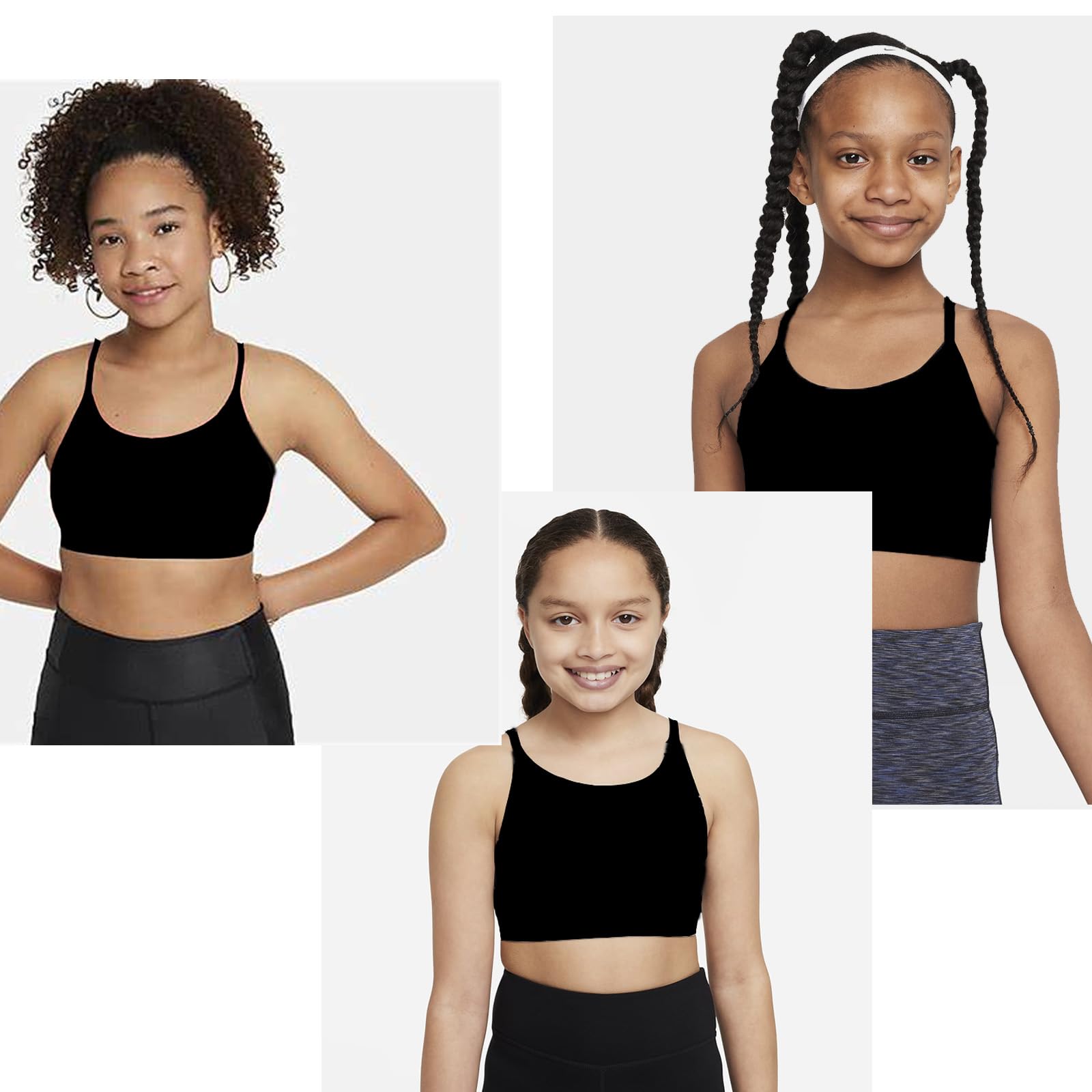 Sujetador Deportivo para Niñas 4 Piezas Algodón Top