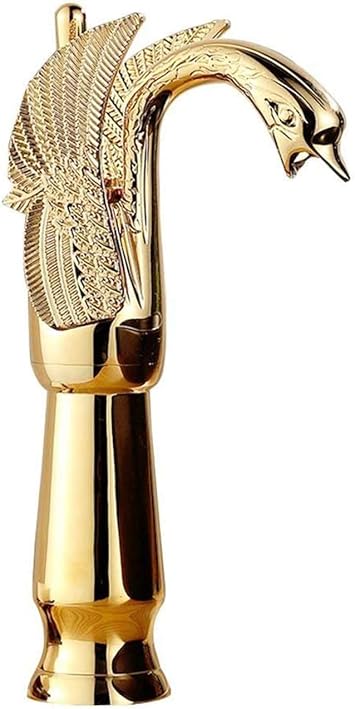 Bathroom Vessel Sink Faucet Gold Swan Single Handle One Hole Tall Bathroom Faucet for Bowl Sink Faucet Deck Mount Lavatory Sink