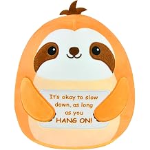 Cute Emotional Support Sloth Plush Pillow, Funny Ultra Soft Stuffed Animal