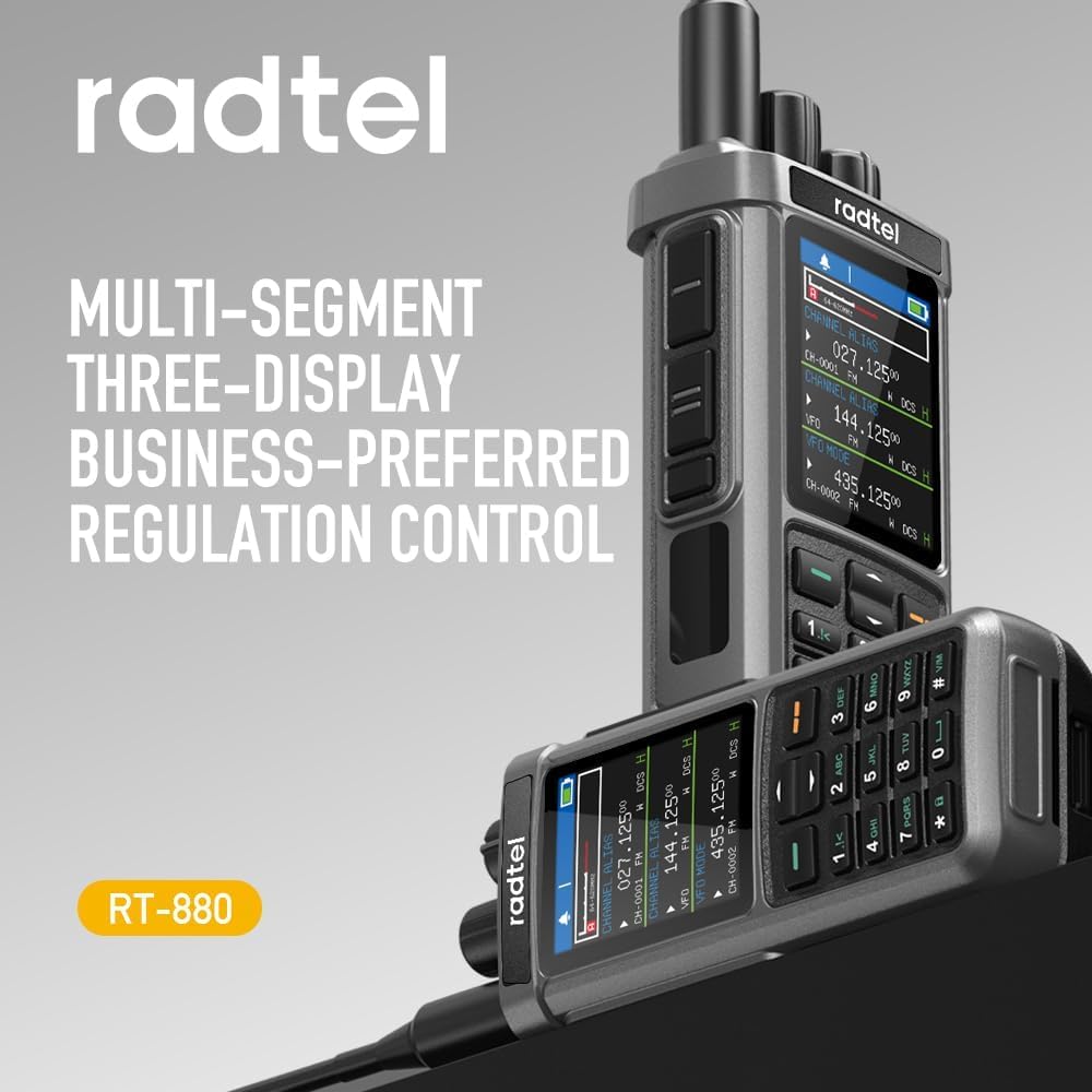 Radtel RT-880G GPS APRS 10w radioamatore walkie talkie radio CB portatile 1024 canali HF SSB Rx con ripetitore cross-band, display a colori da 2,4 pollici con cavo di programmazione Antenna SW/MW