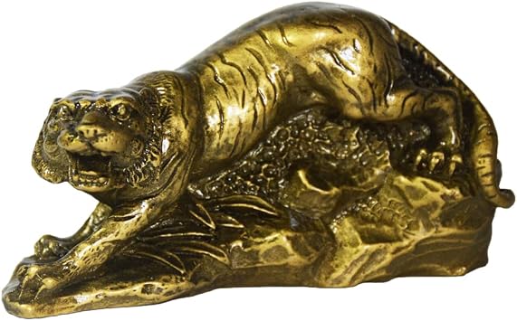 Fengshui Chinese New Year Zodiac Tiger Statue Resin Animal Products Table Art Figurines Home Decor Collectible Gift Bronze