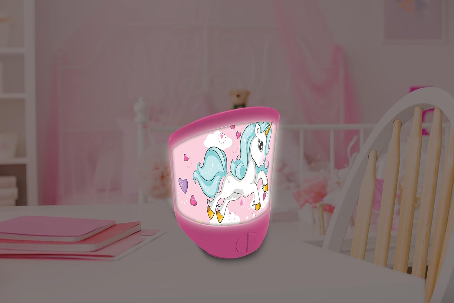 LEXiBOOK Unicorn Night Light for Children's Room, Soft Light, Battery Operated, NLJ20UNI