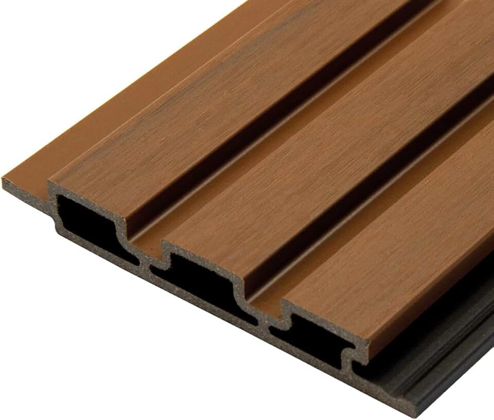 Painel Ripado para Área Externa Teca em Placas WPC 290cm x 20cm RM Decor