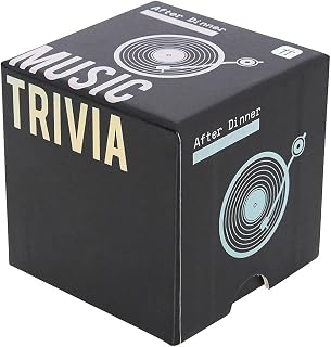 Talking Tables Music Trivia Quiz Game | Question Cards for After Dinner, Travel, Birthday for Him, Her, Stocking Filler, Black