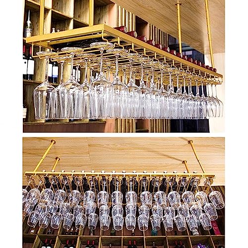 Casier à vin mural doré haut de gamme avec porte-verre suspendu - 4