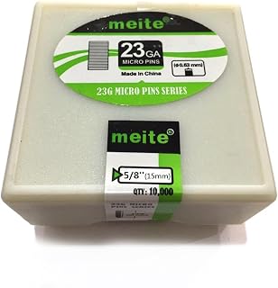 meite 23 Gauge Pin Nails, 5/8-Inch Micro Headless Pins for Pin Nailer - Copper Plated Pins Nails for Nail Gun, Ideal for Fine Woodworking and Trim Work (10,000 PCS)
