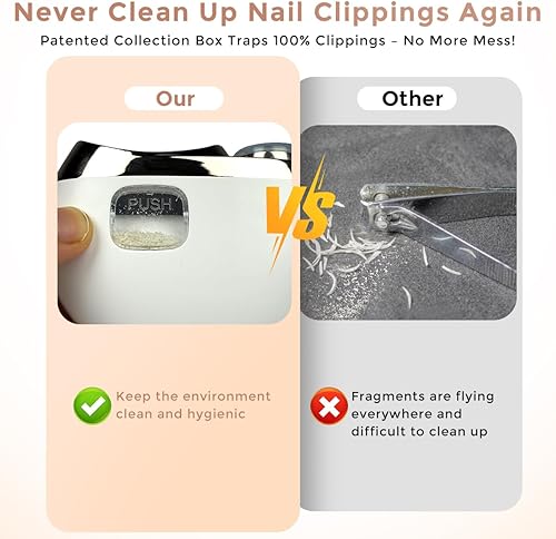 Miniatura 3 de Cortaúñas eléctrico 3 en 1 2025, recortador de uñas automático recargable con luz LED, pulido, almacenamiento de polvo, lima de uñas, recortador de