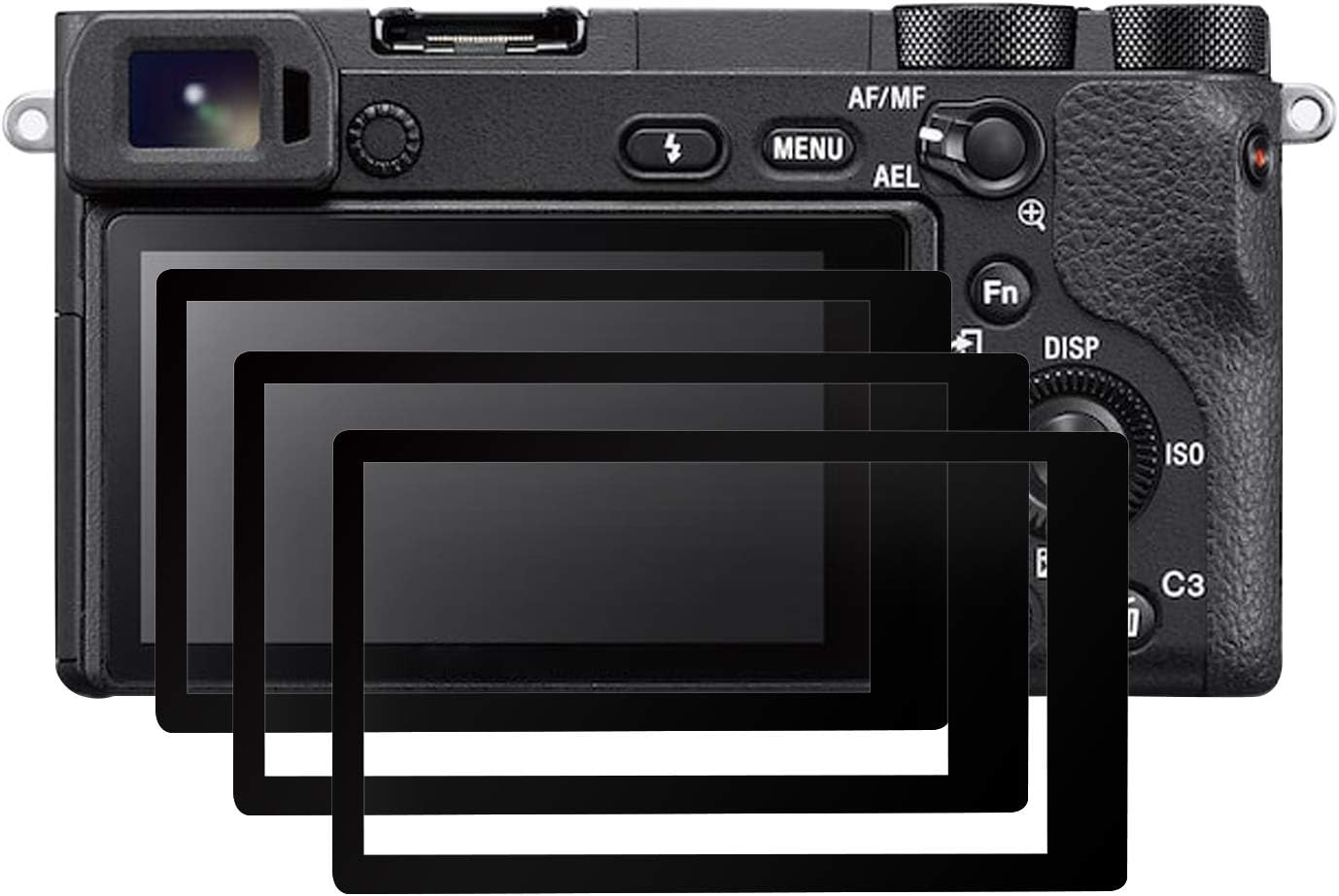 Futheda Camera Screen Protector Compatible with Alpha DSLR A5100 A6500, (3 Pack) Anti-scratch Waterproof HD-Clear 9H Bubble-Free Clear Tempered Glass LCD Screen Protective Film for Digital Camera