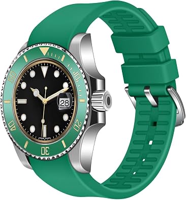 Juntan 20mm 22mm Universal Silicone Watch Band, Curved Ends Rubber Lightweight Watch Straps Sport Replacement for Moonswatch Multiple Colors Mens Womens Watch Bands