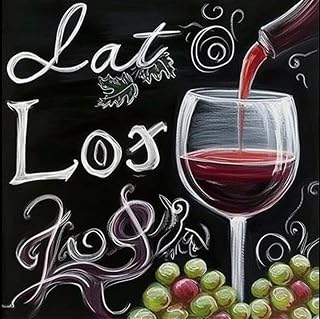 Diymood DIY 5D Diamond Painting Kits for Adults Wine Letters - Diamond Art Kits for Adults Wine Letters | Full Drill Round | Crystal Mosaic Picture | Beginner | Home Wall Decor | 12x12 Inch