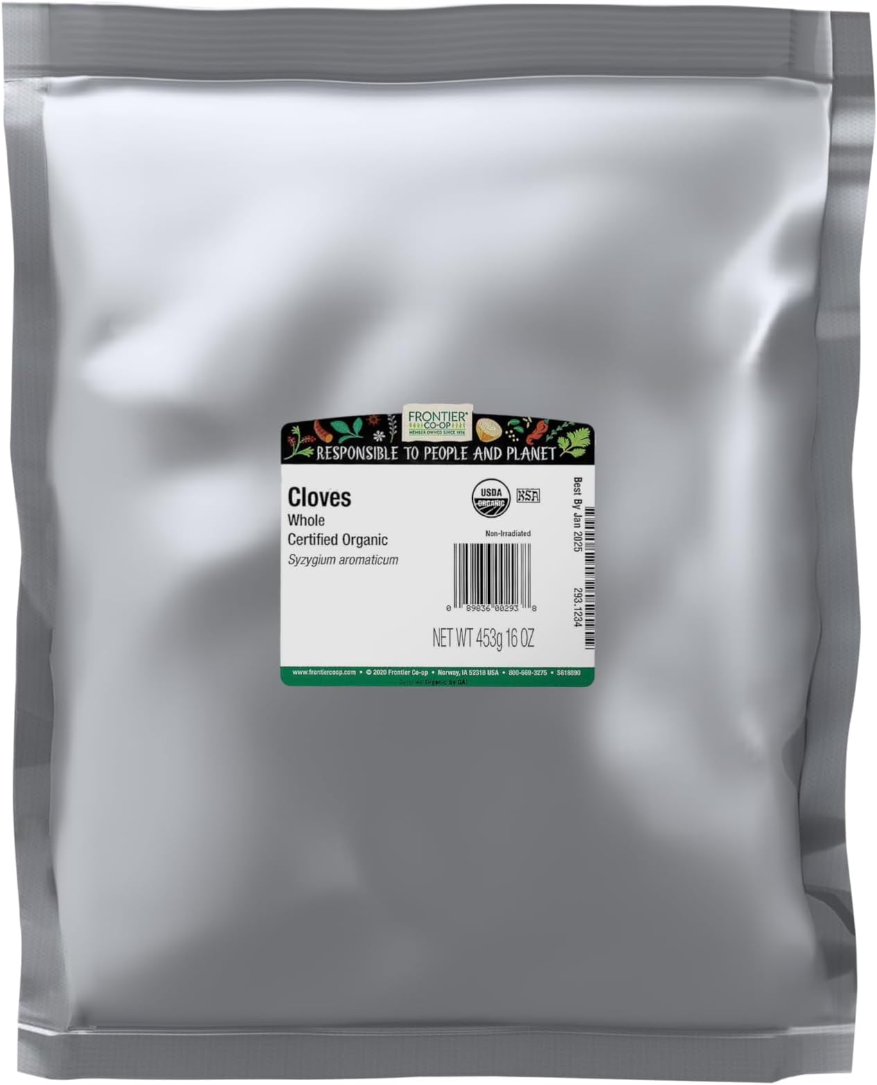 Frontier Co-op Cloves, Whole, Organic, Hand Select, 16 Oz.