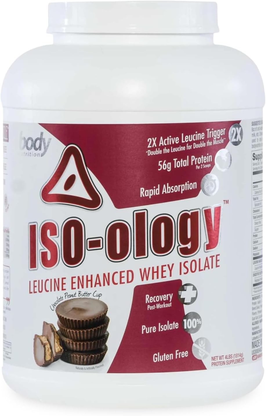 ISO-Ology, Leucine-Enhanced Whey Isolate Protein Powder, Post-Workout Recovery Supplement, Isolated Grass Fed Whey, Chocolate Peanut Butter Cup Flavor, 4lb
