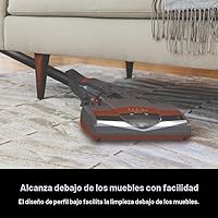 Vista 4 de Shark Rocket Aspiradora ultraligera sin bolsa con cable para limpieza de alfombras y suelos duros con dirección giratoria (HV301), gris/naranja