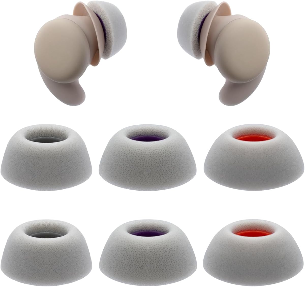 Foam Replacement Ear Tips for Soundcore Sleep A20 / A30 Earbuds, Gray | Memory Foam Eartips, 3 Pairs (S/M/L)