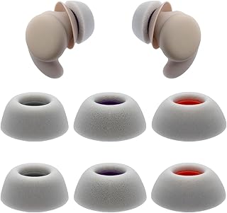 Klowcok Replacement Ear Tips for Soundcore Sleep A20 / A30 Earbuds, Memory Foam Tips 3 Pairs (S/M/L) (Gray/White)