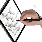Xiaokeis 2 Pcs Portable Spring Rope Stylus Pen, Scratch Proof Pen with Stylus Tip Touch Pen for Touchscreen, Stylus Pen for Touch Screens Touch Pen for Drawing, Sketching and Note-Taking(Black)