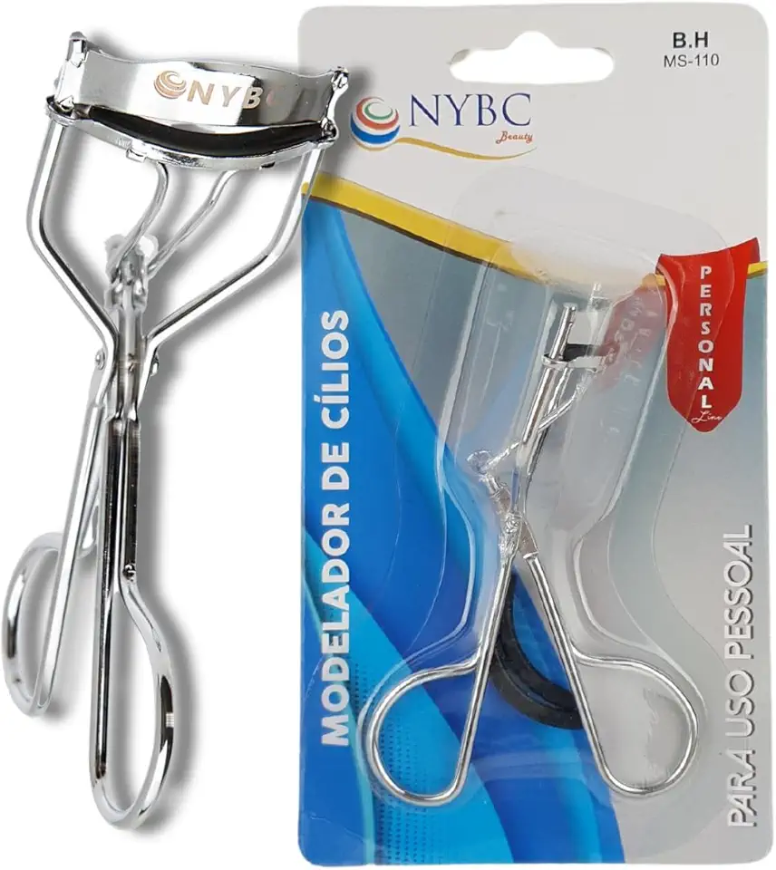 NYBC Beauty, Modelador de Cílios Curvex Inox com Almofada de Silicone, Curva os Cílios com Suavidade