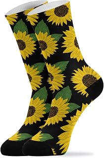 501 Compression Socks Sunflowers Calf Socks Non Slip Sports Socks Comfortable Crew Socks For Outdoor Women Walking 40cm