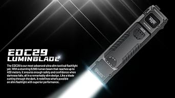 EdisonBright Nitecore EDC29 6500 Lumen USB Rechargeable Slim Body LED Flashlight EBR Charging Adapter