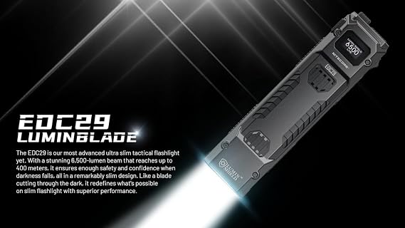 EdisonBright Nitecore EDC29 6500 Lumen USB Rechargeable Slim Body LED Flashlight EBR Charging Adapter