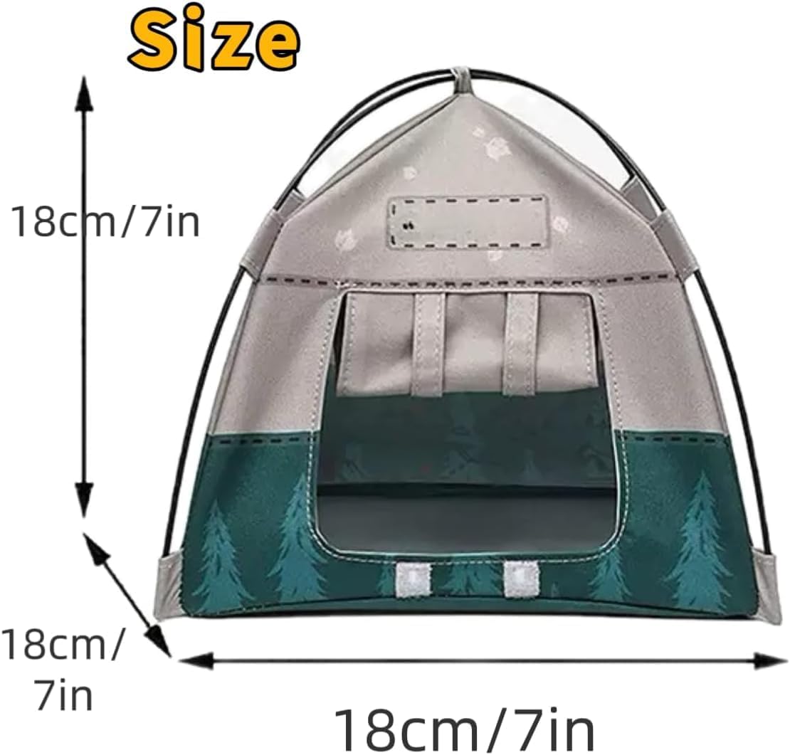 Mini Tent,Model Tent Decoration with Chair,1:12 Miniature Doll Camping Model Tents Movable Decorative Scene Accessories Photography Props Miniature Model Tent for Tiny Pets (Gray)