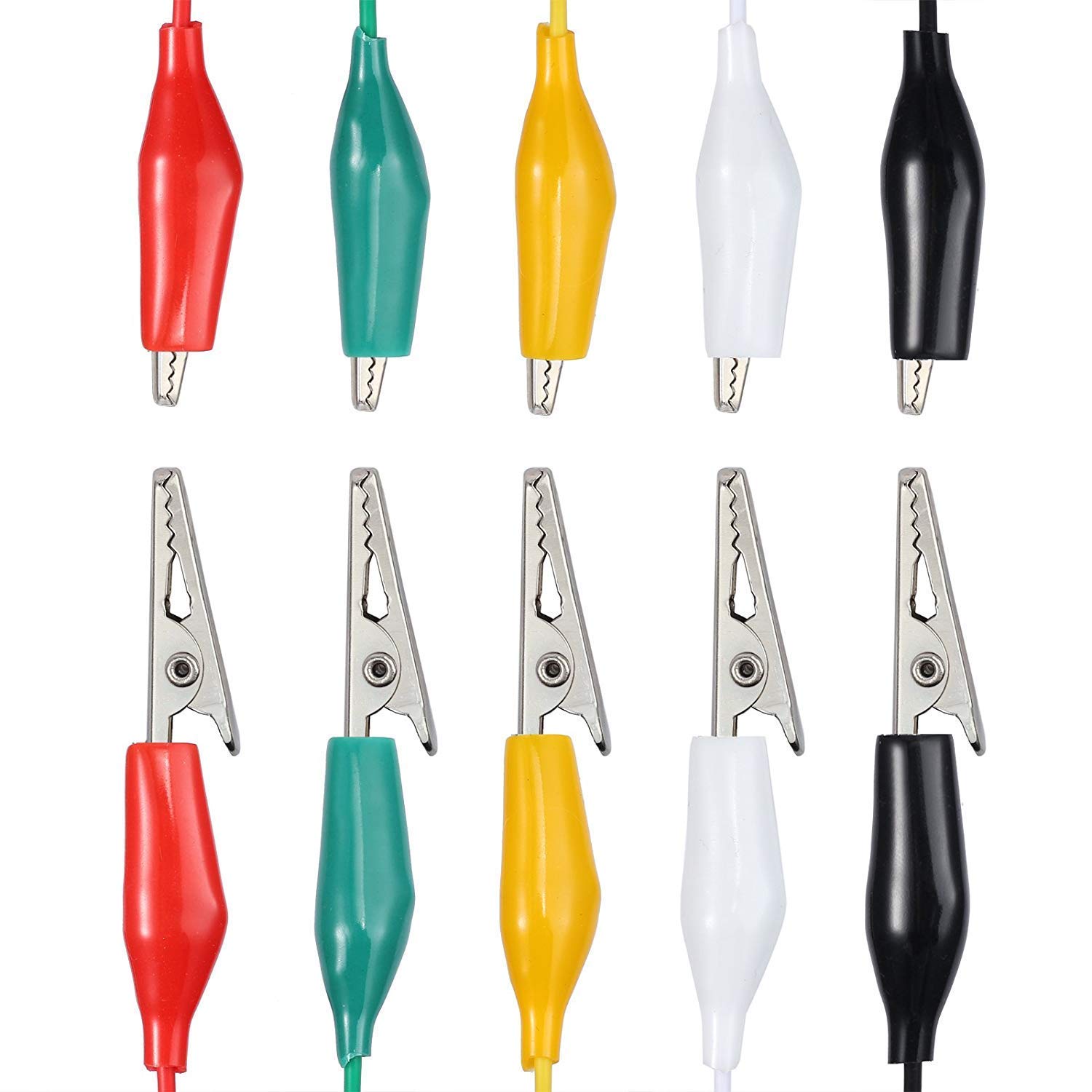MCIGICM 10Pcs Test Lead with 1.8 inch Alligator Clips, 24AGW, 20.5 inch