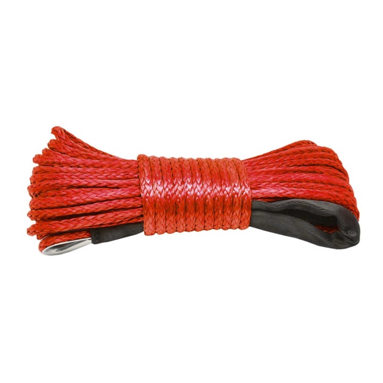 Edede Rosso Winch Rope, 15M Winch Cable Cable Towing Car Tow Strap Trailer Rope With Hook For Atv Off Road Accessories 7700Lbs 3.5T(Rosso)