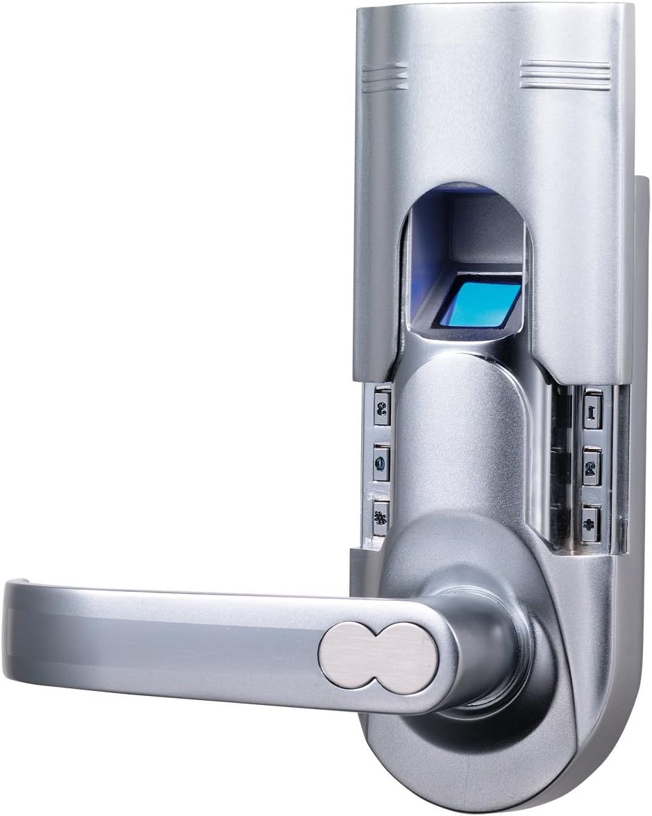 Easy Install Fingerprint and Password and Key Smart Door Lock 6600-86 Silver Left Handle