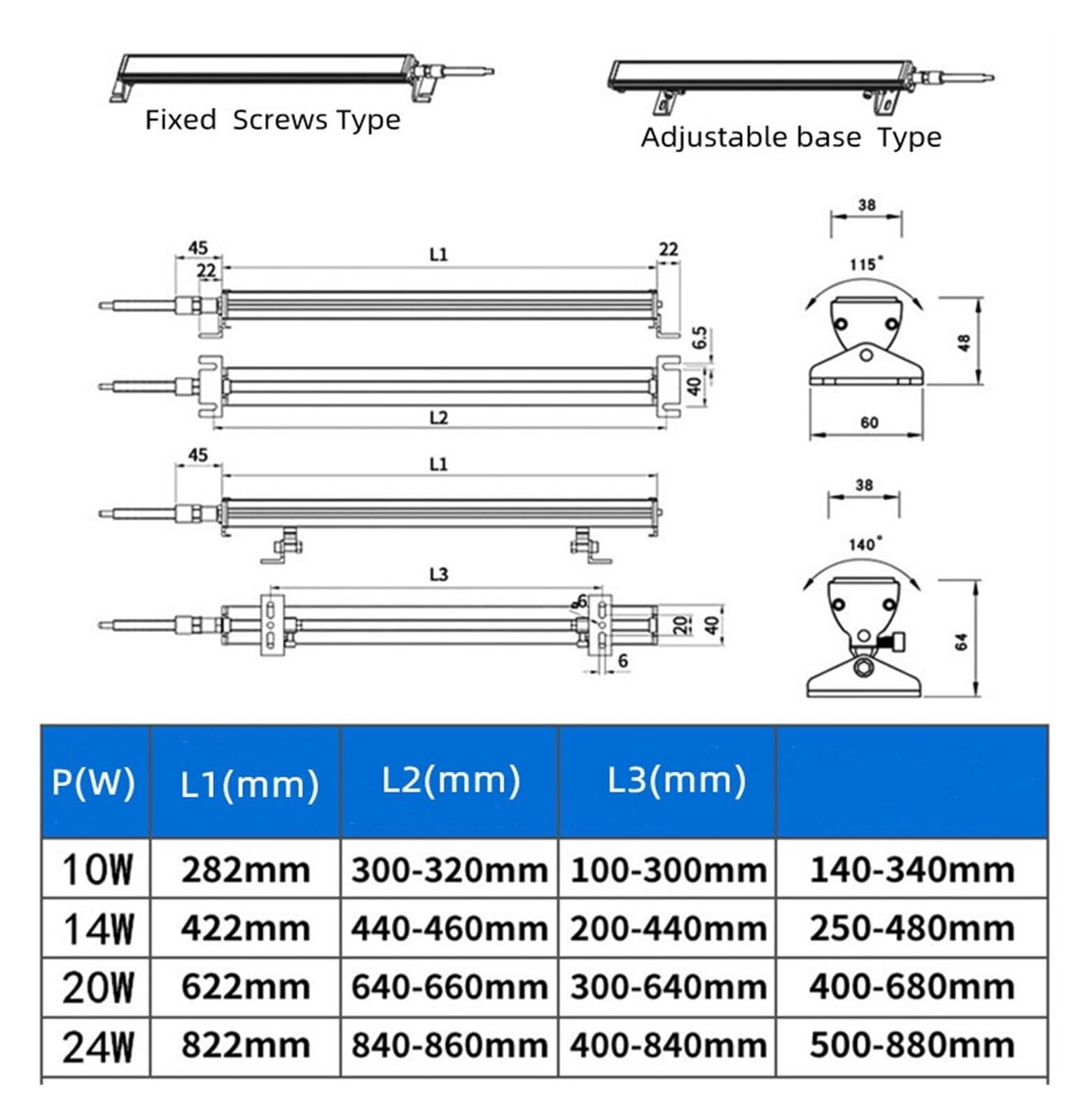 LED-Arbeitslampe Werkzeugmaschinen, CNC-Fräsmaschine, Drehmaschine, wasserdicht, ölbeständig, explosionsgeschützt, Industriebeleuchtung(10W 282mm,110V 230VAC)