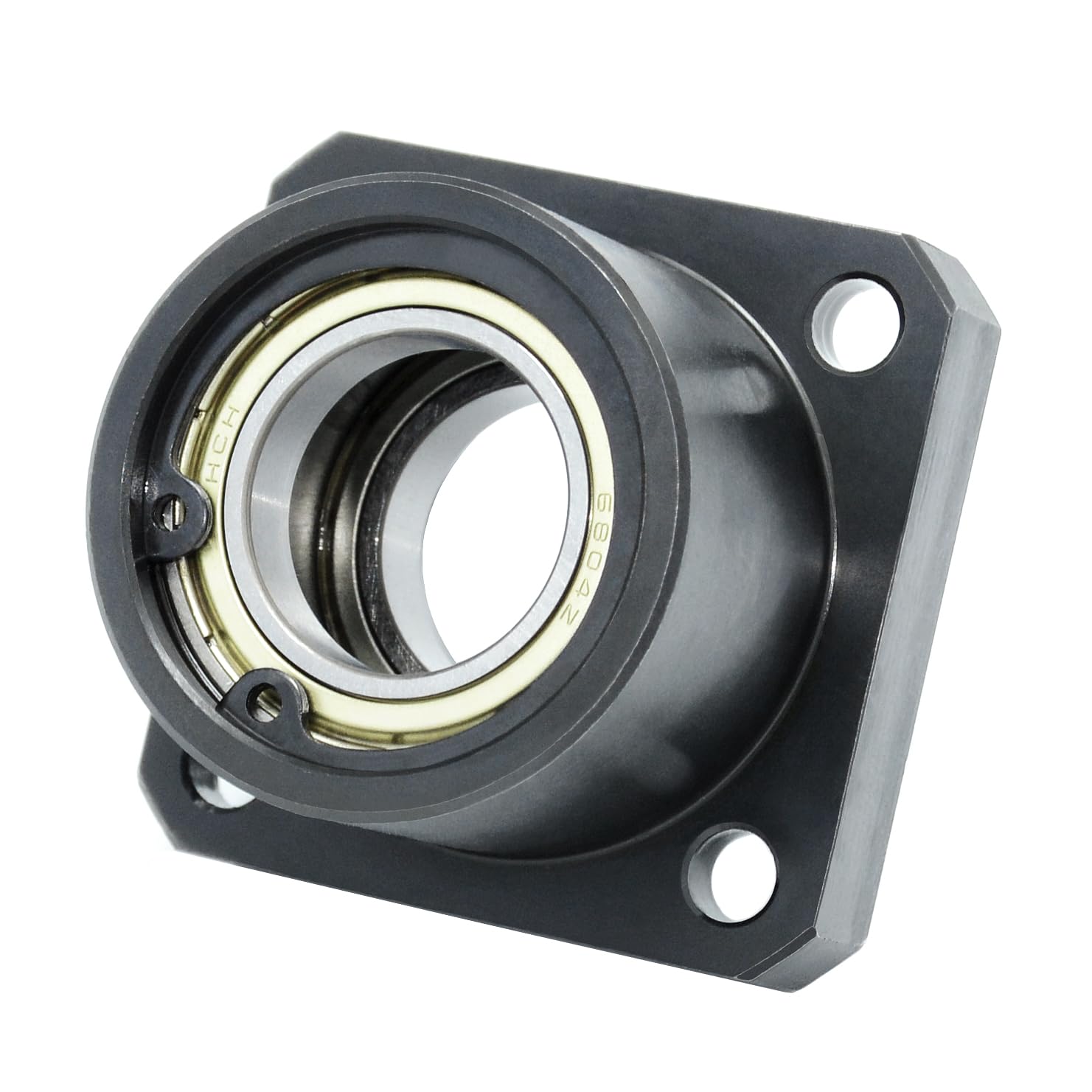 BRE –Doppellager mit Gehäuse, Lagerhalter mit Rundflansch, Lagersitz mit zwei Lagern, Rillenkugellager mit Sicherungsring. Größe: Innen-Ø 25 mm, Höhe L 45 mm, Stahllager Nr. 6205