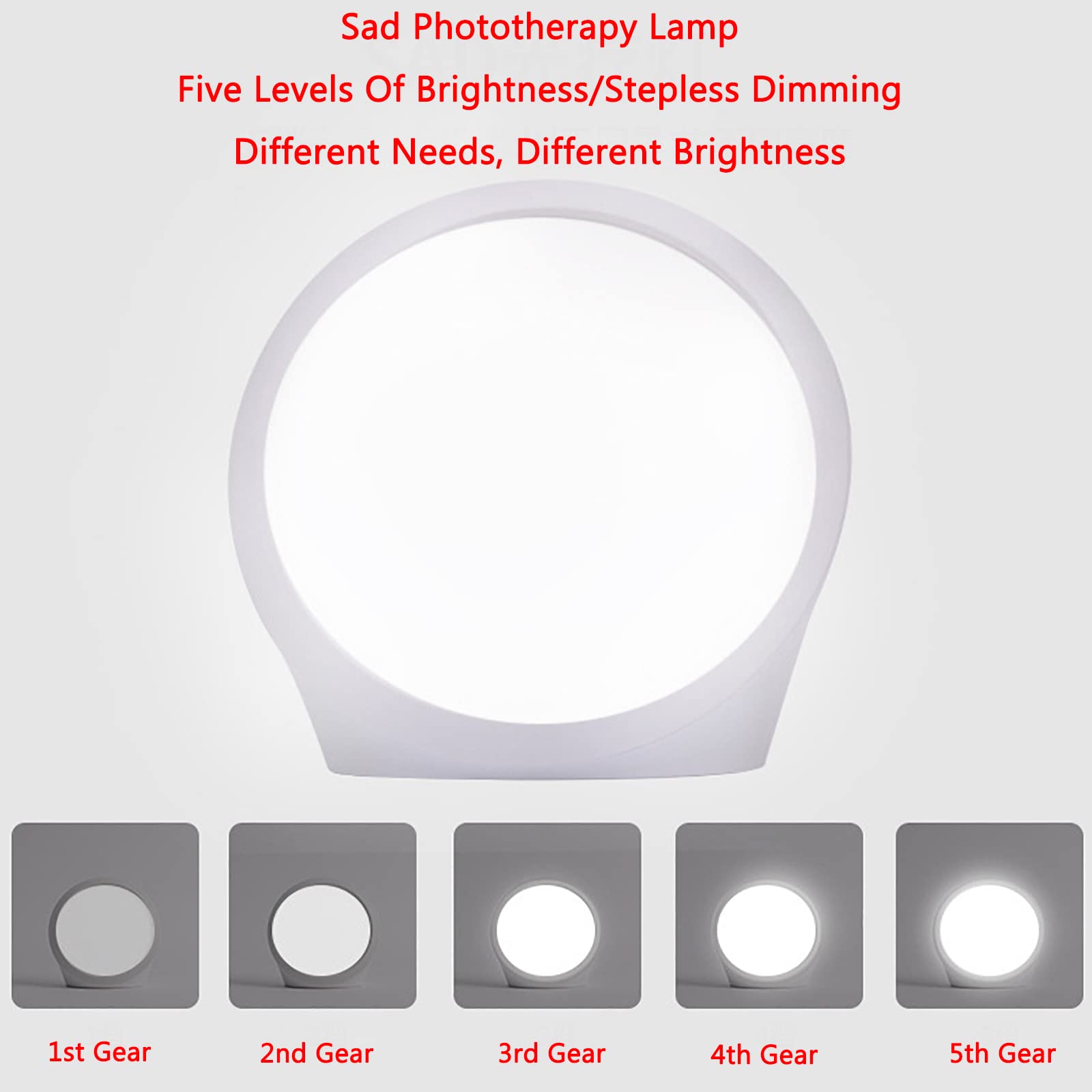 Lampe de thérapie LED, lumière LUX portable à spectre complet avec 5 niveaux de luminosité et 3 niveaux de température de couleur, contrôle de synchronisation, lumière du soleil bionique, pour l'ins