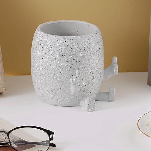 Miniatura 6 de Maceta única de 4.7 pulgadas, divertida cabeza feliz, suculentas, para exteriores e interiores, maceta de resina, ideas de regalo adorables