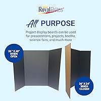 Vista 2 de Royal Brites Tablero de exhibición de proyectos corrugado de tres pliegues de 1 capa, 36 x 48 pulgadas, tableros de exhibición de exposiciones