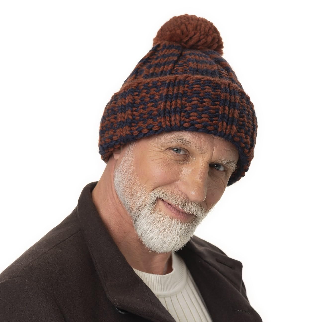 Stetson Valamo Bonnet a Pompon a Revers Rayures Multicolore Fabrique en Italie Unisexe Automne Hiver