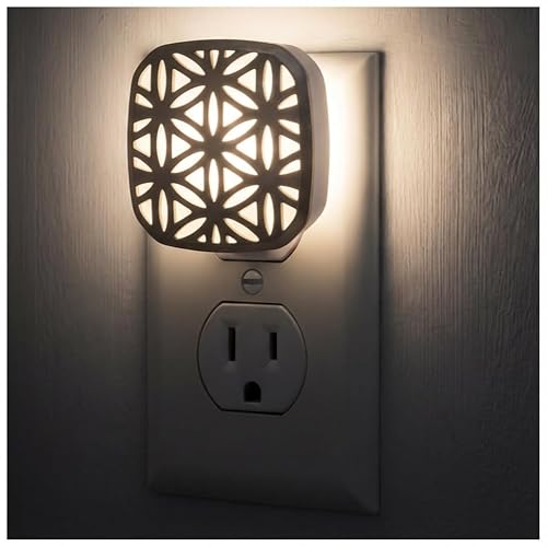 Lights By Night Decorative LED Night Light, Brushed Nickel Flower